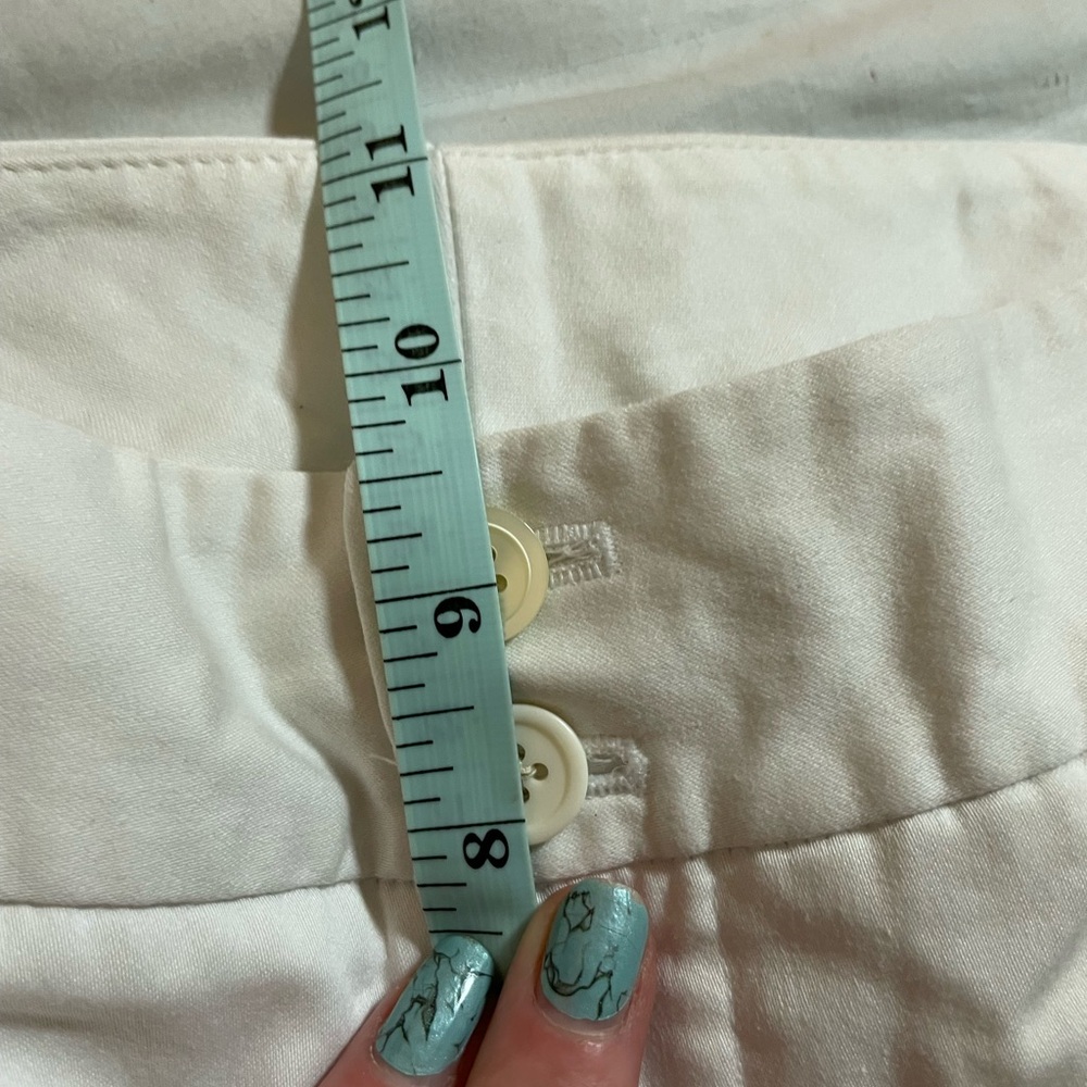 Nygard Collection White Capri pant cropped peddle pusher 6 cuffed cotton spandex - Picture 10 of 12